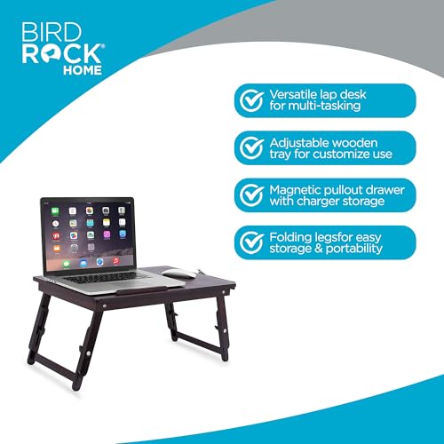 Bamboo Ventilation Lap Tray with Adjustable Legs (Walnut)