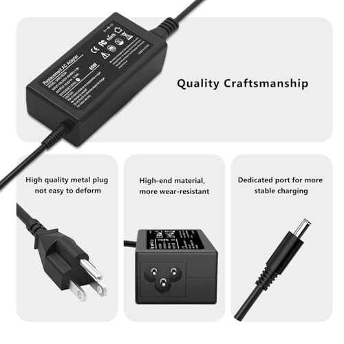 LHYSFIY 65W AC Laptop Charger Compatible with Dell Inspiron 15-3000 15-5000 15-7000 17-3000 17-5000 17-7000 13-5000 13-7000 11-3000 2 in 1 Series 3558 3181 5558 5559 5567 5100 5535 Adapter Power Cord - color: black