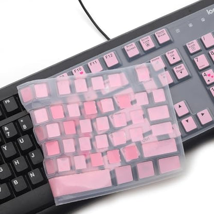 Silicone Keyboard Cover for Logitech K120 & MK120 Ergonomic Desktop USB Wired Keyboard, Logitech K120 & MK120 Keyboard Protective Skin US Layout (NOT Fit Other Model) -Lovly - color: Lovly