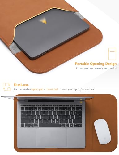 HYZUO 13 Inch Laptop Sleeve PC Case for MacBook Pro 13 M2 M1 2026-2016, 13" MacBook Neo 2026 A3404, MacBook Air 13 M5 A3449 M4 M3 M2 M1 2026-2018, 13" iPad Pro/Air, Surface Pro, XPS 13, Brown - color: Brown, size: 13 Inch