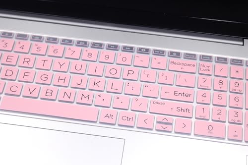 Keyboard Skin Compatible for 15.6" HP Laptop 15-fc 15-fd 15z-fc, HP Pavilion 15 15-eg/eh/er 15t-eg200/eg300 15z-eh300, HP Pavilion 17z 17z-cp000 17z-ca200 17-cn 17-cp (Large Letters, Pink) - color: Large Letters, Pink