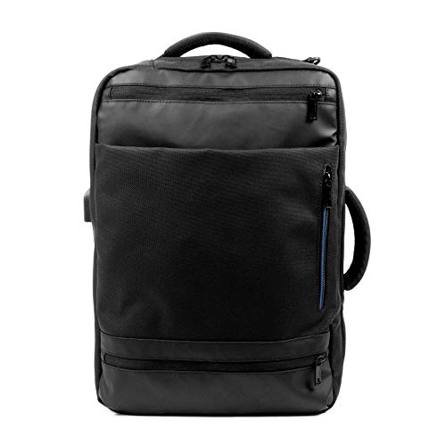 Tanka Duke Convertible Backpack Messenger Bag Briefcase. Professional Business Commuter Laptop Bag for Office Work. TSA Airline Travel Underseat Personal Carry On. USB Charging Anti-Theft RFID, Black - color: Black, size: 17 Inch