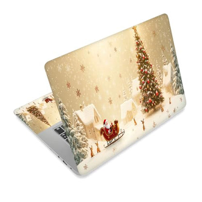 Universal Laptop Skin Sticker Decal,15.6 Inch Laptop Vinyl Cover for 13" 14" 15.6" Laptop,Scratch-Resistant Waterproof Protector Wrap,Reusable with Wrist Pads,Magical Christmas Santa Scene - color: Magical Christmas Santa Scene