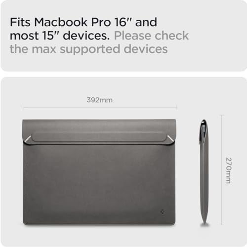 Spigen Valentinus Protective Laptop Sleeve, 16-Inch MacBook | For MacBook Pro/Air M1-M5 Chips (2021-2026) - City Gray - color: City Gray, size: 16-inch