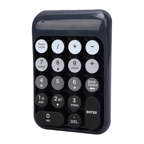 Wireless Numeric Keypad 18 Keys Bluetooth and 2.4G Number Pad with Ergonomic Concave Keycaps and Fade Print for Laptop Desktop Accounting Data Entry Spreadsheets (Black) - color: Black