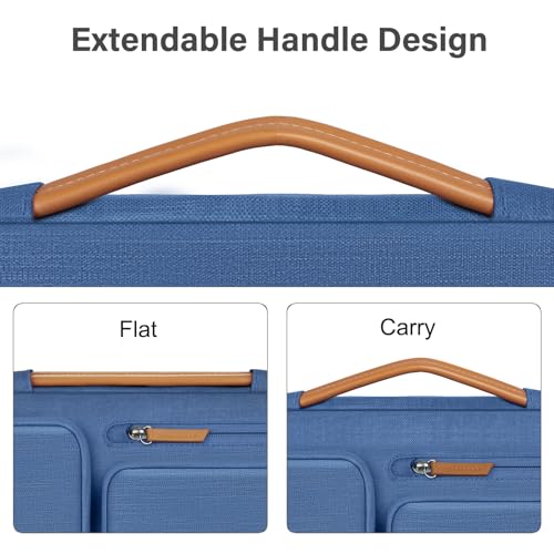 MOSISO 360 Protective Laptop Case 13.3 inch, 13-13.3 inch Laptop Sleeve | Compatible with MacBook Air/Pro 13 / Pro 14,HP Dell Acer ASUS, Side Open Carrying Case with 4 Zipper Pockets, Cadet Blue - color: Cadet Blue, size: 13.3 inch