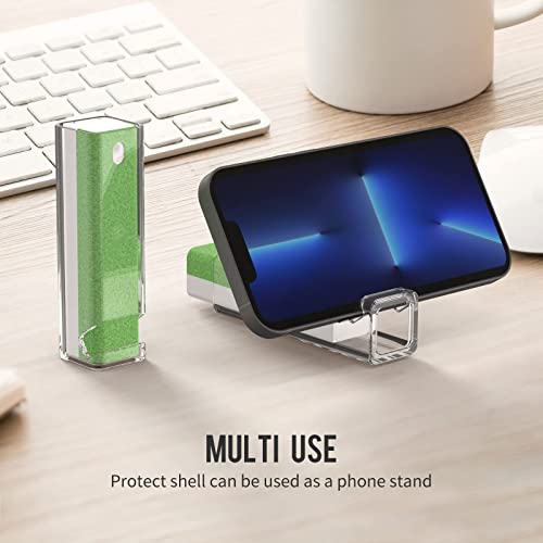 CLICK CLEAN Screen Cleaner, Fingerprint Proof Screen Cleaner Spray, All-in-One Cleaner with Microfiber and Shell for All Phones, Laptop and Tablet Screens (Green) - color: Green