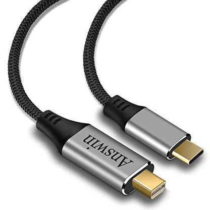 USB C to Mini DisplayPort, 6Ft 4K@60Hz Thunderbolt 3 to Mini Displayport Cable Compatible for iPhone 15/16/17 Series, M2-M4 MacBook Pro, Surface Book 2, Galaxy S20-S25, Steam Deck and Rog Ally