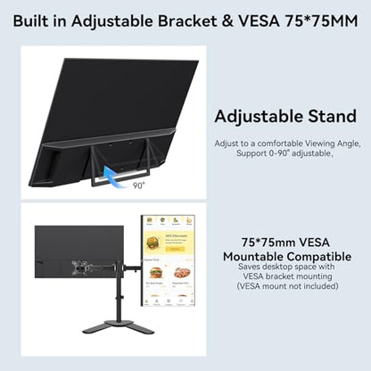 Kenowa 23.8" Large Portable Monitor 200Hz FHD 1080P IPS Freesync USB-C HDMI External Gaming Monitor with Dual Speakers Adjustable Stand, Second Display for Laptop Phone PC Computer Mac Xbox PS4 - size: 23.8"200Hz