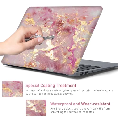 Pink Cloud Vinyl Laptop Sticker, Waterproof Reusable Decal for 12-15.6 inch Notebooks, Cartoon Bubble Design - color: Nice Pink Marble