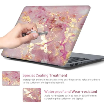 Pink Cloud Vinyl Laptop Sticker, Waterproof Reusable Decal for 12-15.6 inch Notebooks, Cartoon Bubble Design - color: Nice Pink Marble