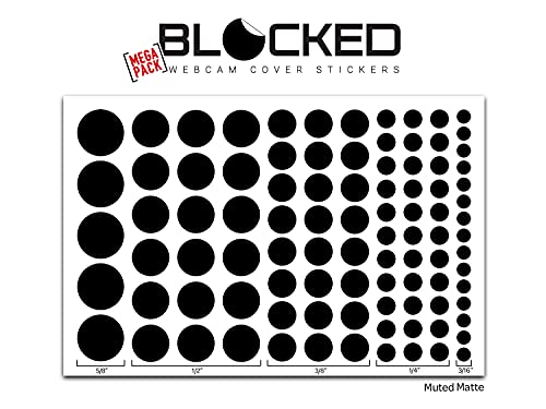 The Original Vinyl Webcam Cover Stickers | Restickable & Stackable Privacy Covers | for All Camera-endable Devices | 5-Sizes | 95 Black (Muted Matte)