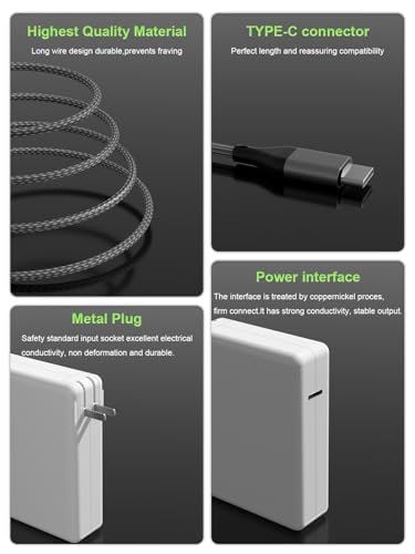 140W USB C AC Power Adapter Compatible with MacBook Pro 16 14 15 13 inch Mac Book Air 15" 13" iPad Pro (2025 2024 2023 2022 2020 M1 M2 M3 M4) Laptop Include USBC to USB-C Cable