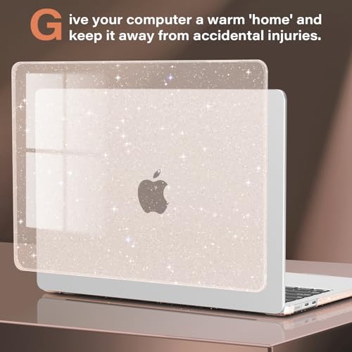 CISSOOK Compatible with MacBook Air 13 inch Case A3449 A3240 A3113 A2681 | 2026 2025 2024 2023 2022, 5in1 Set Hard Shell Case Keyboard Cover for MacBook Air 13.6 inch M2 M3 M4 M5, Cherry Pink Glitter - color: Air13.6inch-Cherry Pink Glitter Star