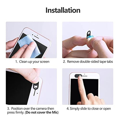 Laptop Camera Cover Slide,Webcam Cover Slide,Protecting Your Privacy Security & Shelter from Breath Lamp-Cute Pattern Design丨Fits Laptop & Desktop, PC-Ultrathin for iMac(Pnada) - color: Cute Panda - Black
