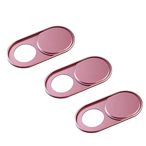 Metal Webcam Cover Slide, Shutter Magnet Slider Camera Cover for Web Cam iPhone PC Laptops Tablet Phone Lens Protect Privacy Sticker (Rose gold-3pcs) - size: Rose gold-3pcs
