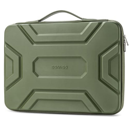 DOMISO 17 inch Laptop Sleeve with Handle, Shockproof and Waterproof EVA Protective Laptop case, Laptop Sleeves for 17.3" HP Dell Asus Laptop, Green - color: Green, size: 17.3 inch
