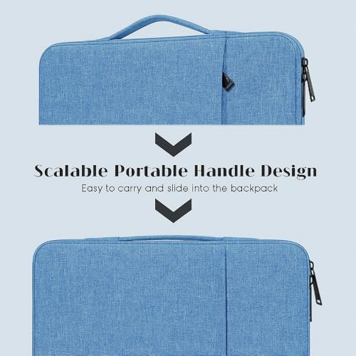 ProElife 13 Inch Laptop Sleeve for MacBook Neo, Retractable Handle, Blue | Precision Fit, Soft Inner Lining Padded, Anti-Scratch, Extra Attached Pocket, Travel Carry Laptop Bag for Home Office - color: Light Blue