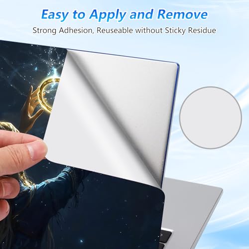 Universal Laptop Skin Sticker Decal with 2 Wrist Pad Skins, Waterproof Scratch Vinyl Cover for 11–15.6 Inch MacBook, HP, Dell, Lenovo, Cutable & Reusable,Elven Girl Magic Ring - color: Elven Girl Magic Ring