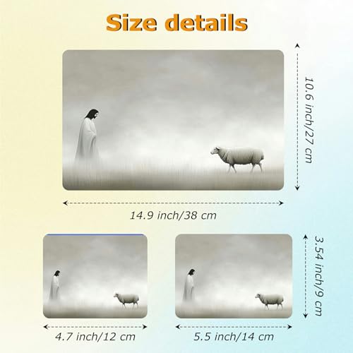 Universal Laptop Skin Sticker with 2 Wrist Pad Decals, 3-Piece Removable Vinyl Laptop Cover, Mist Jesus Seeks Sheep Waterproof Anti-Scratch, Easy-Trim Fit for 13.3" 14" 15.6" Laptops - color: Mist Jesus Seeks Sheep
