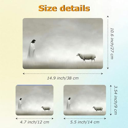 Universal Laptop Skin Sticker with 2 Wrist Pad Decals, 3-Piece Removable Vinyl Laptop Cover, Mist Jesus Seeks Sheep Waterproof Anti-Scratch, Easy-Trim Fit for 13.3" 14" 15.6" Laptops - color: Mist Jesus Seeks Sheep