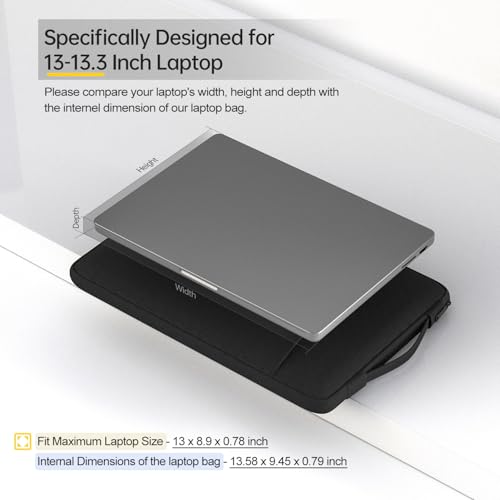 13 Inch Laptop Case Sleeve for 13.5-14.4 Inch Surface Laptop Studio/6/5/4/3, 13.8" Surface 7th, Asus ZenBook/Dell Inspiron Notebook Case, Black - color: Black, size: 13.3-13.6 Inch