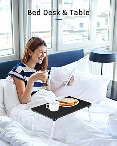 Ruxury Folding Lap Desk Laptop Stand Bed Desk Table Tray, Breakfast Serving Tray, Portable & Lightweight Mini Table for Sofa Couch Floor - Black - color: Black