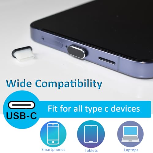 USB-C Anti-Dust Plug Set with Speaker Dust Cover, 10 Pack Charging Port Protectors, Compatible with iPhone 17, 16, 15 Series