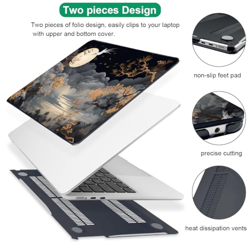 for 2026 MacBook Air 13 Inch Case M5 A3449 M4 A3240 A3113 M3 A2681 M2 2026 2025 2024 2023 2022 Release, Pattern Plastic Hard Shell Case Cover for MacBook Air 13.6inch M5, Tide Illustration 2 - color: Tide Illustration 2