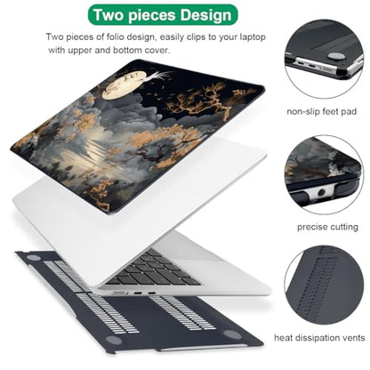 for 2026 MacBook Air 13 Inch Case M5 A3449 M4 A3240 A3113 M3 A2681 M2 2026 2025 2024 2023 2022 Release, Pattern Plastic Hard Shell Case Cover for MacBook Air 13.6inch M5, Tide Illustration 2 - color: Tide Illustration 2