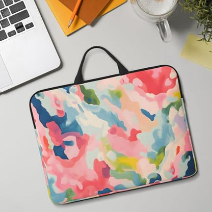 Pink and Black Paint Graffiti 14 Inch Laptop Sleeve Case，Handheld Waterproof/Shockproof Computer Carrying Bag Suitable for Daily Travel/Tourism/Business Trips, etc - color: Pink And Black Paint Graffiti