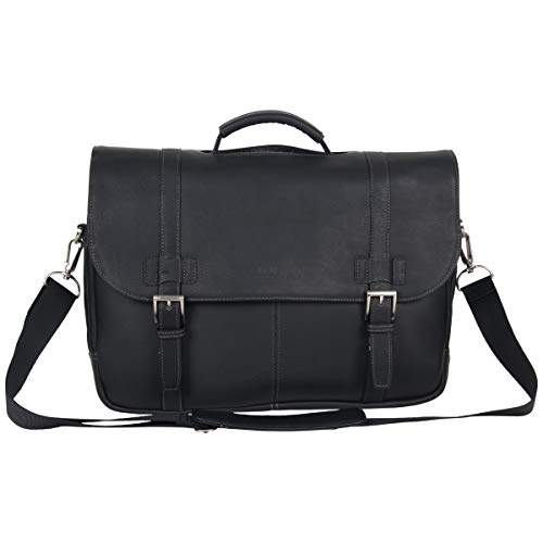 Kenneth Cole REACTION Show Business 16" Colombian Leather Business Laptop Portfolio Messenger Bag - color: Black