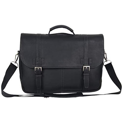 Kenneth Cole REACTION Show Business 16" Colombian Leather Business Laptop Portfolio Messenger Bag - color: Black