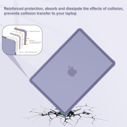 MOSISO Compatible with MacBook Air 13 inch Case M5 M4 M3 M2, Lavender Gray | 4 in 1 Kit Anti-Crack Hard Shell with Kickstand for MacBook Air 13.6 inch Case 2026-2022 A3449 A3240 A3113 A2681 - color: Lavender Gray