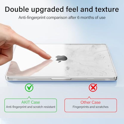 AKIT Scratch Resistant Border Glow Case Compatible with MacBook Air 13 inch 2025 2024 2023 M4 M3 M2 Sturdy Protective Laptop Hard Shell Model A3240 A3113 A2681 with Keyboard & Screen Cover, Clear - color: Crystal Clear