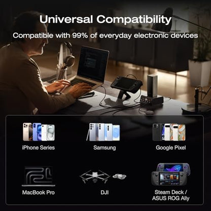 EF ECOFLOW Rapid Pro Power Bank, 20,000mAh 4-Port with 230W Max Output, Portable Charger with 100W Built-in Cable, TSA-Approved, App Control, for MacBook, iPhone 17/16 Series, Laptops, and More - size: Rapid Pro 20K mAh
