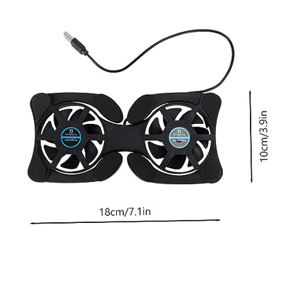 Portable Foldable Laptop Cooler with USB Fans Lightweight Notebook Cooling Pad for Laptops Black Protects from Overheating and Scratches