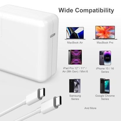 Mac Book Charger 140W GaN USB-C Fast Charger, PD Power Adapter for MacBook Pro 16" 14", MacBook Air 15" 13" M1 M2 M3 M4 M5 (2021-2026), with 6.6ft USB-C to USB-C Cable