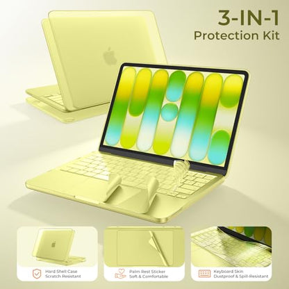 EooCoo for MacBook Neo Case 2026, Scratch & Dings Resistant, 3 in 1 Kit | Shows off Mac Neo's Citrus Color, Resist Fingerprints, Easy to Install, Durable, Back to Schoo Gift - color: Citrus Clear