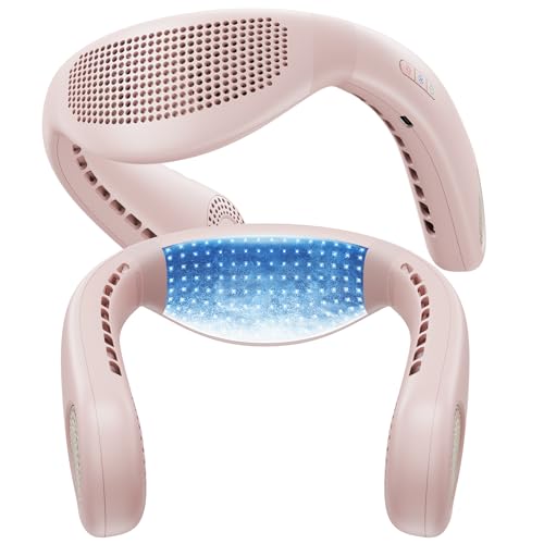 TORRAS COOLiFY Air 2026 Upgraded Neck Fan Air Conditioner, Ultra-Light Portable Fan Rechargeable, Personal Cooling Neck with 3 Modes Fan/Cooler/Heat for Travel, Camping, Outdoor Gift for Women, Pink - color: Pink