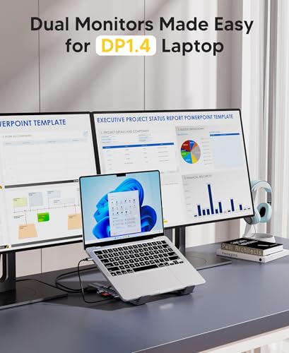 USB C Docking Station Dual Monitor, 9 in 1 Laptop Stand with 2 HDMI | Laptop Dock Stand with 4K@60Hz HDMI, 2*USB 3.0, 100W PD, USB-C 3.0, SD&TF Universal Dock Station for Acer/Dell XPS/HP/Mac - style: 9 in 1(2 HDMI)