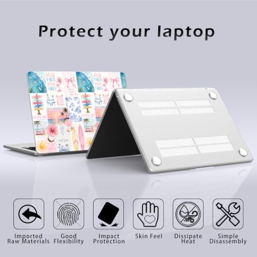 Compatible with MacBook Air 13.6 inch Case M5 M4 M3 M2 2026-2022 A3449 A3240 A3113 A2681 Release, Cute Beach Sunset Collage Protective Hard Shell Matte Cover for MacBook Air 13 - color: Beach E, size: MacBook Air 13.6 inch M5 M4 M3 M2