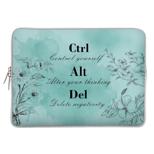Laptop 13 inch Sleeve Case for MacBook Air 13-13.6 inch, Laptop Bag Cover for MacBook Pro 13" 14 inch, Shockproof Briefcase Travel Carrying Sleeve I Teal Inspirational Positive Quotes Ctrl - color: Teal Inspirational Positive Quotes Ctrl