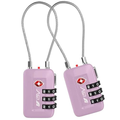 TSA Accepted Luggage Travel Lock, Set-Your-Own Combination Lock for School Gym Locker, Luggage Suitcase Baggage Locks, Filing Cabinets, Toolbox, Case (Purple, 2 Pack) - color: Purple 2-Pack