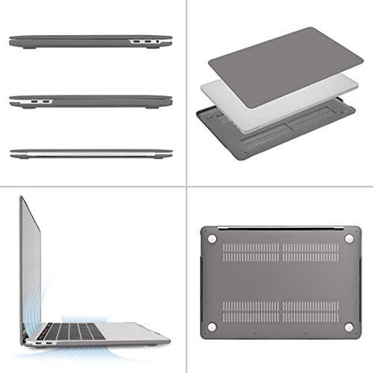 MOSISO Compatible with MacBook Pro 13 inch Case M2 M1 2026 2025 2024-2016 | A2338 A2251 A2289 A2159 A1989 A1708 A1706, Plastic Hard Shell&Keyboard Cover&Screen Film&Storage Bag, Gray - color: Gray