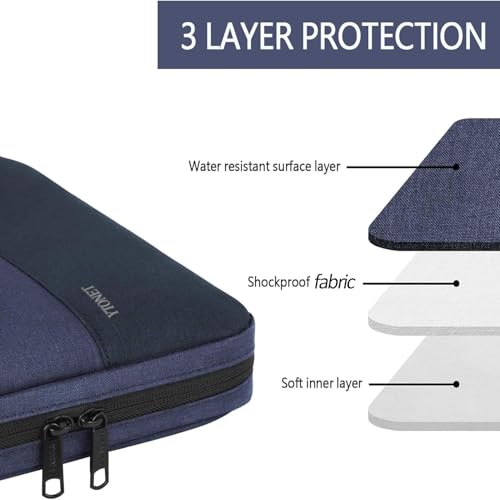 Ytonet Laptop Sleeve Case 16 Inch 15.6 Inch, Slim Laptop Cover with Handle | Compatible with MacBook Air/Pro HP Dell Lenovo Notebooks, Protective Computer Carrying bag, TSA Water Resistant, Dark Blue - color: Dark Blue, size: 16 inch