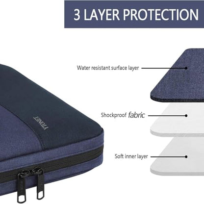 Ytonet Laptop Sleeve Case 16 Inch 15.6 Inch, Slim Laptop Cover with Handle | Compatible with MacBook Air/Pro HP Dell Lenovo Notebooks, Protective Computer Carrying bag, TSA Water Resistant, Dark Blue - color: Dark Blue, size: 16 inch