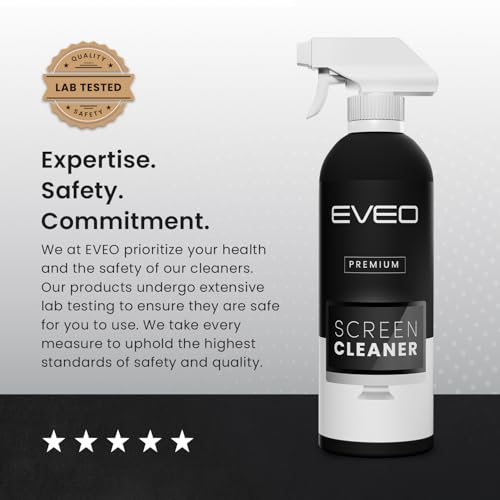 EVEO® Screen Cleaner Spray Kit (Streak-Free) TV Screen Cleaner for Smart TV, LCD, LED, OLED | Computer Screen Cleaner Spray and Wipe Microfiber Cloth - TV, Monitor, Laptop, iPad, Car - 6.7oz 4 Pack - size: 8 Fl Oz (Pack of 8)