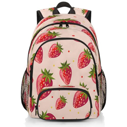 Strawberry Laptop Backpack for Women Men, 18.3 Inch Travel Work Backpacks, Strawberries Waterproof Computer Casual Daypack Nurse Teacher Bags - color: Multicolor 11