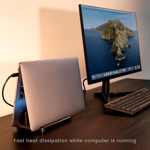 3 in 1 Vertical Laptop Stand Holder,Adjustable ABS Plastic Desktop Notebook Dock,Vertical Laptop Stand Space-Saving for All MacBook/Surface/Samsung/HP/Dell/Chrome Book - size: 1-Slot